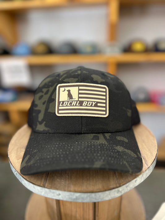 Local Boy Trucker Multicam Black Flag Patch