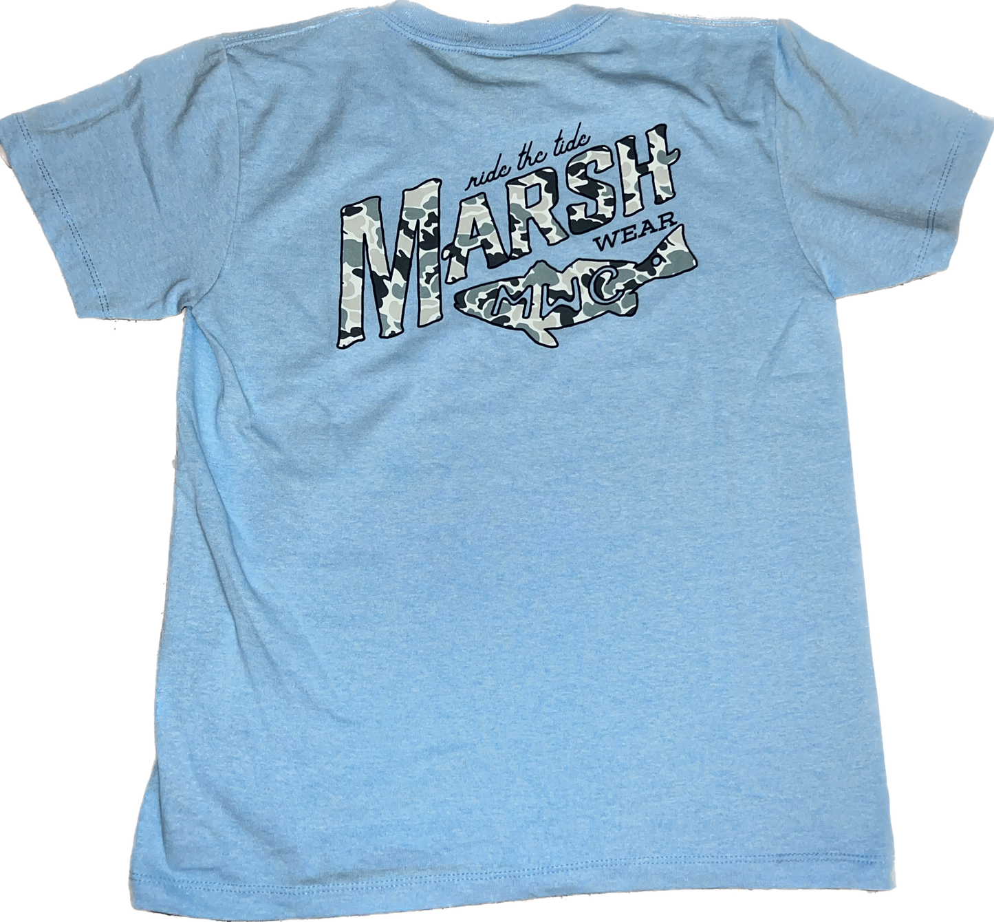 Marsh Wear Youth Sunrise Marsh SS Shirt Neon Sky Blue Heather