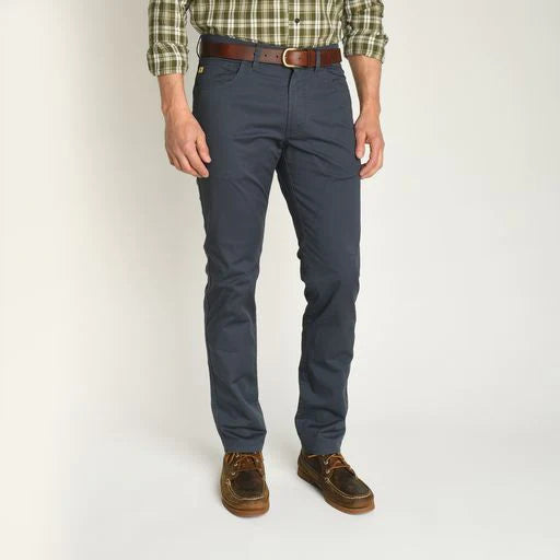 Duck Head Shoreline Twill Five-Pocket Pants- Washed Navy