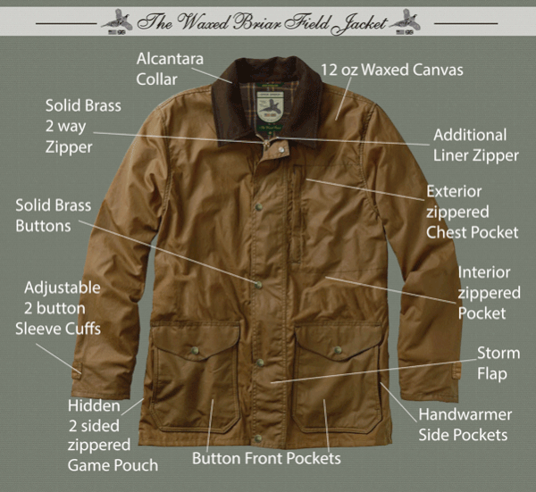 Waxed top hunting jacket