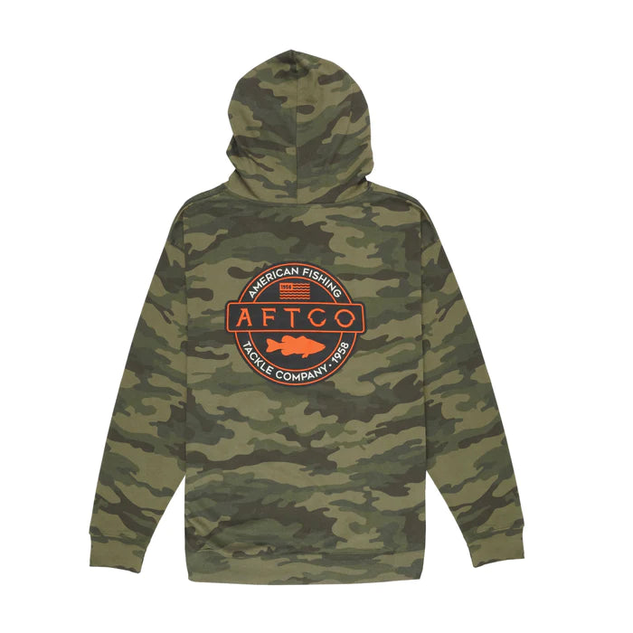 AFTCO Bass Patch PO Hoodie - Forest Camo