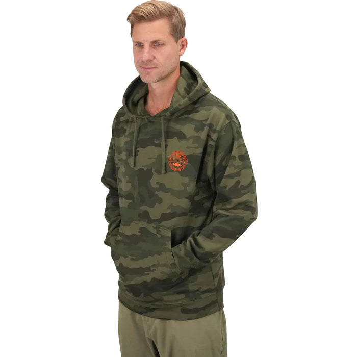 AFTCO Bass Patch PO Hoodie - Forest Camo