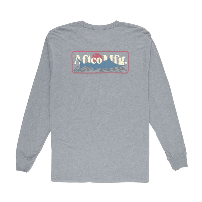 AFTCO Stacked Graphite Heather L/S Shirt
