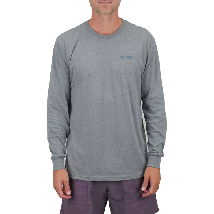 AFTCO Stacked Graphite Heather L/S Shirt
