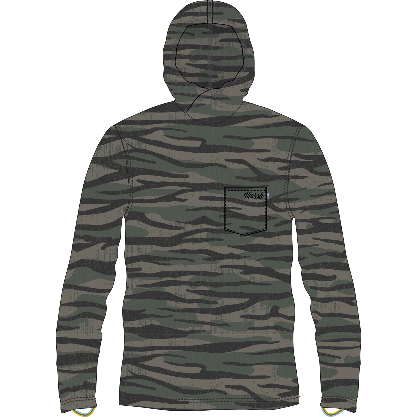 Marsh Wear Pamlico L/S Hood Camo Blue & Fossil