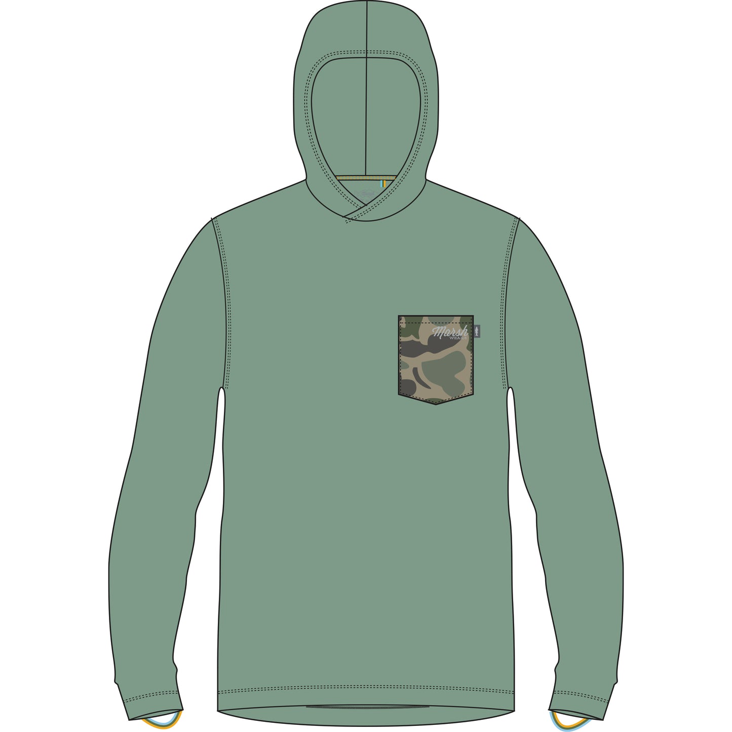 Marsh Wear Camo Pocket Hoodie