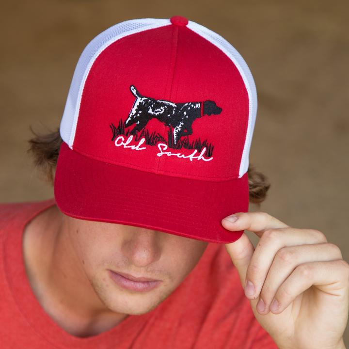 Old South Pointer Trucker Hat Red/White