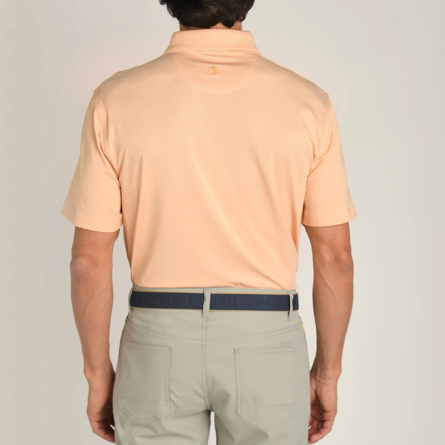 Duck Head Long Drive SS Stripe Polo Almost Apricot