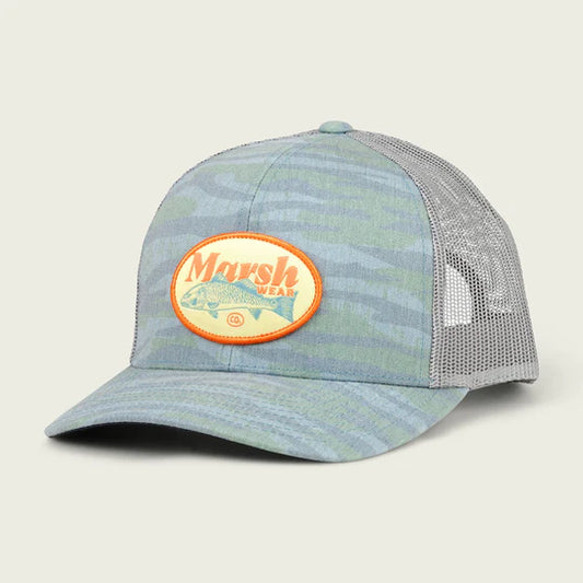 Marsh Wear Red Dot Trucker Lily Pad Cooper Camo