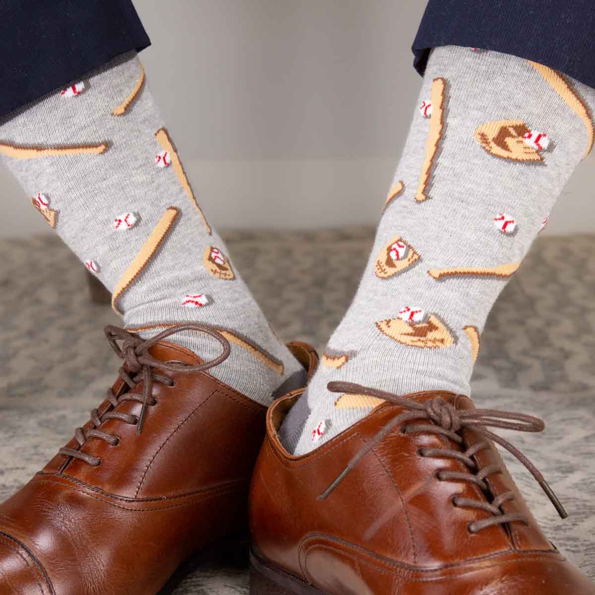 The Royal Standard Men's Baseball Socks- Gray/Brown