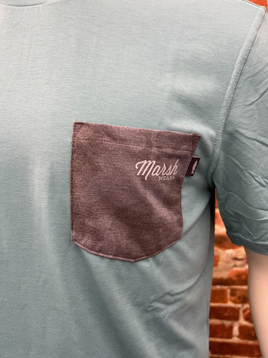 Marsh Wear Mallard Camo Pocket Tee Teal