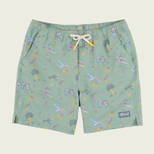 Marsh Wear Youth Fulton Hagood Volley Shorts- Lily Pad